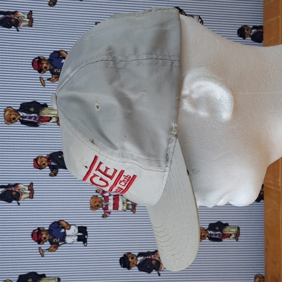 Vintage 90s Mustang Club Judge stitched lettering grey & red snapback hat cap - Picture 2 of 8